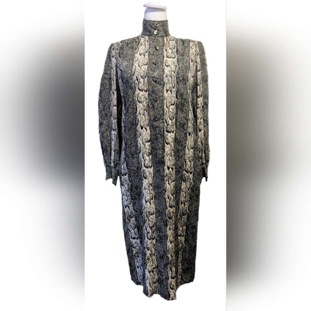 Jean Louis Scherrer Boutique Vintage 1980s Pure Silk Long Sleeve Midi Dress